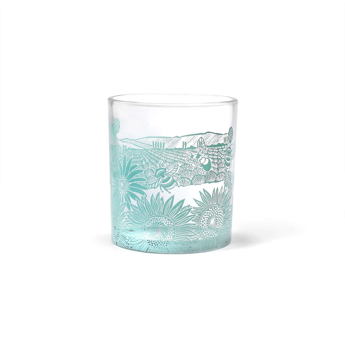 Glasbecher Sunflower Bee - blau