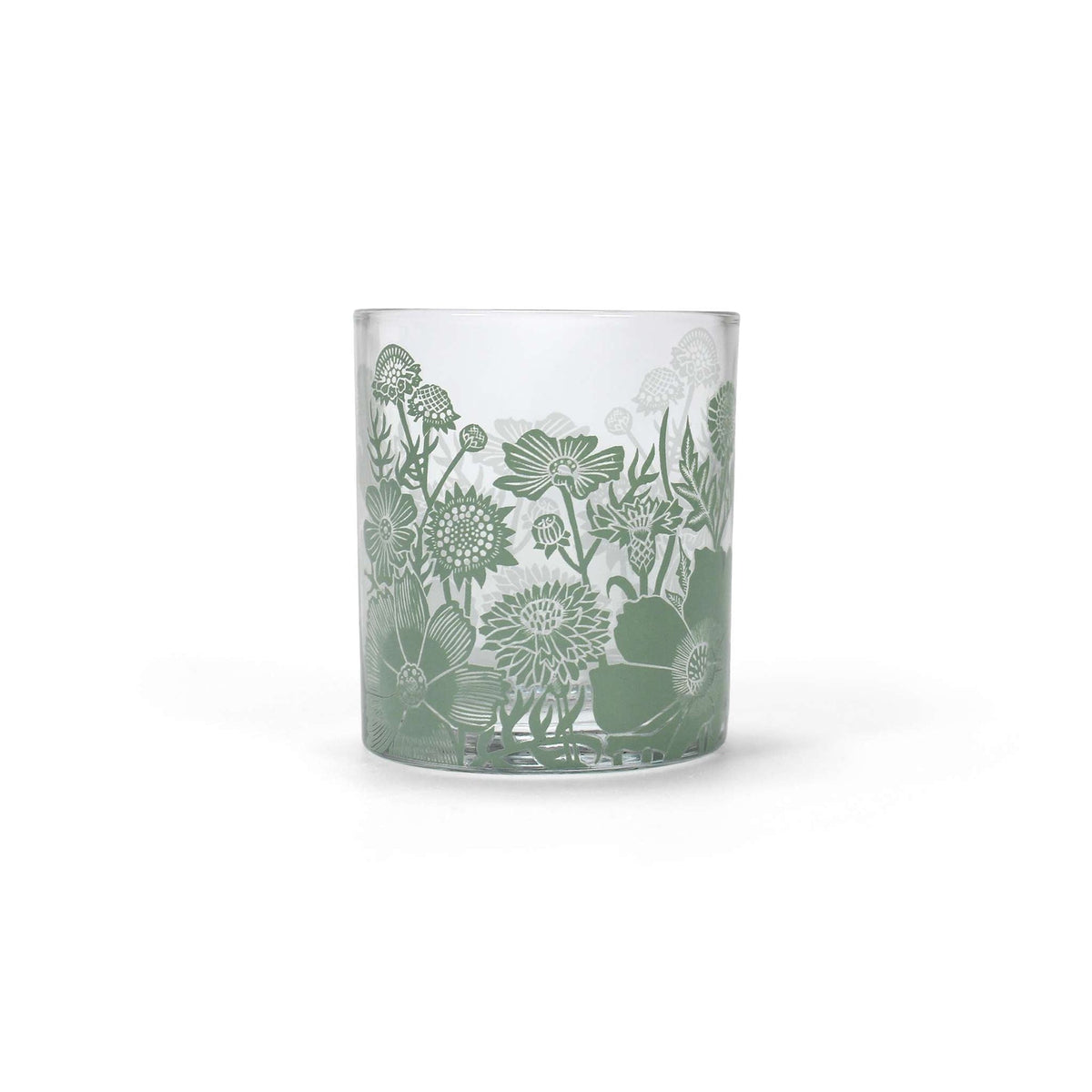 Glasbecher Woodland – grüne Blüten