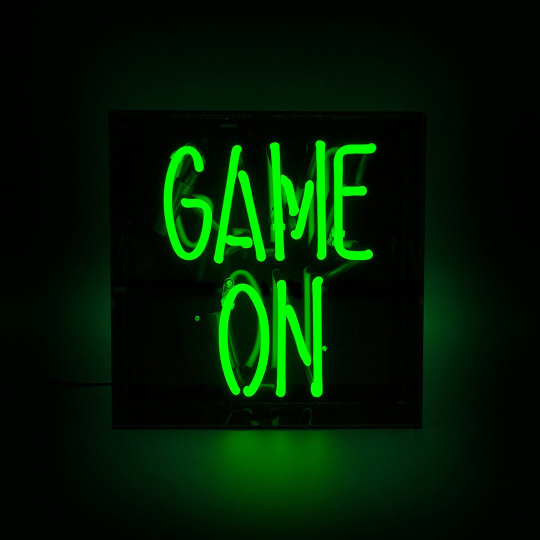 'Game On' Glass Neon Sign