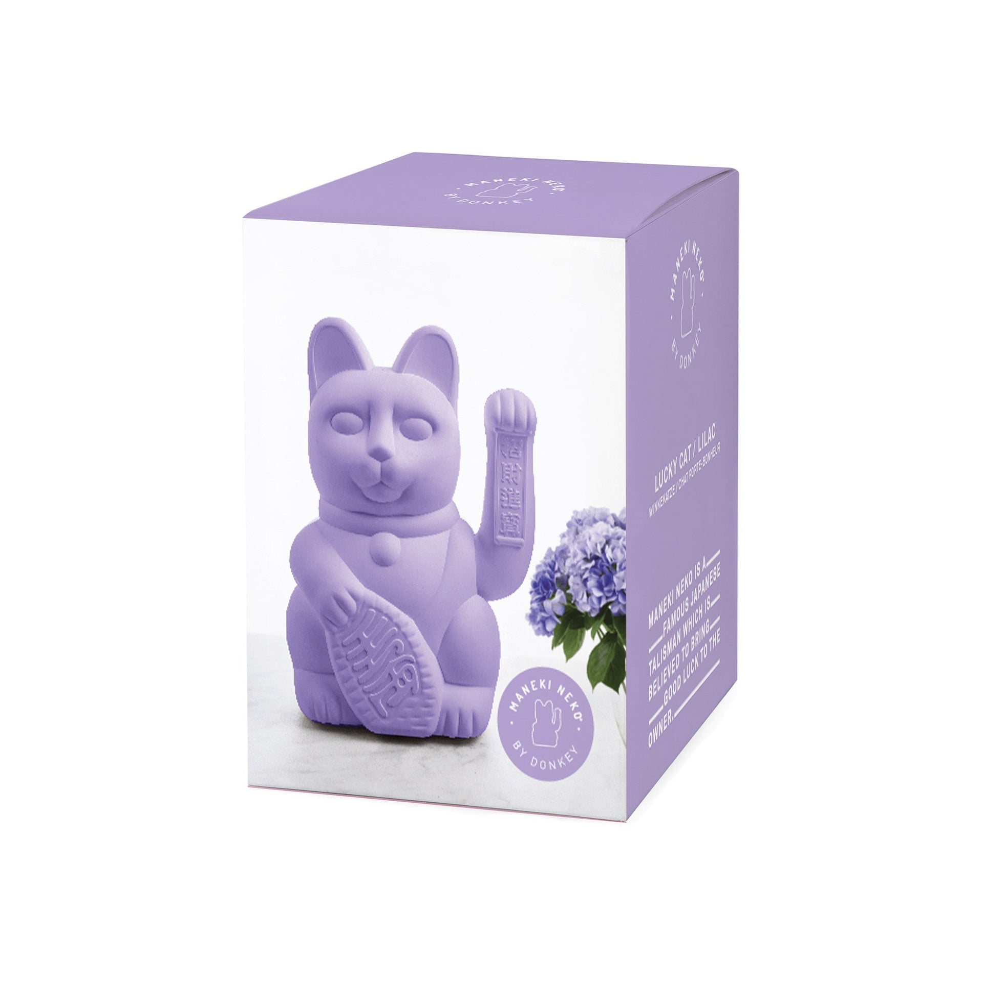 Oggetto regalo di design – Grand Chat Chanceux Lilas - le Chat Chanceux