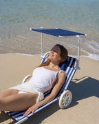 Strandliege mit Rädern und Sonnendach – FREYA