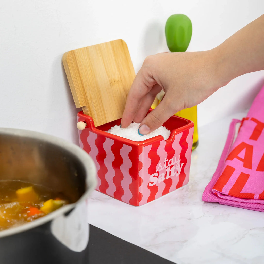 Salière « Stay salty » Rose et Rouge – Fisura – vue 3