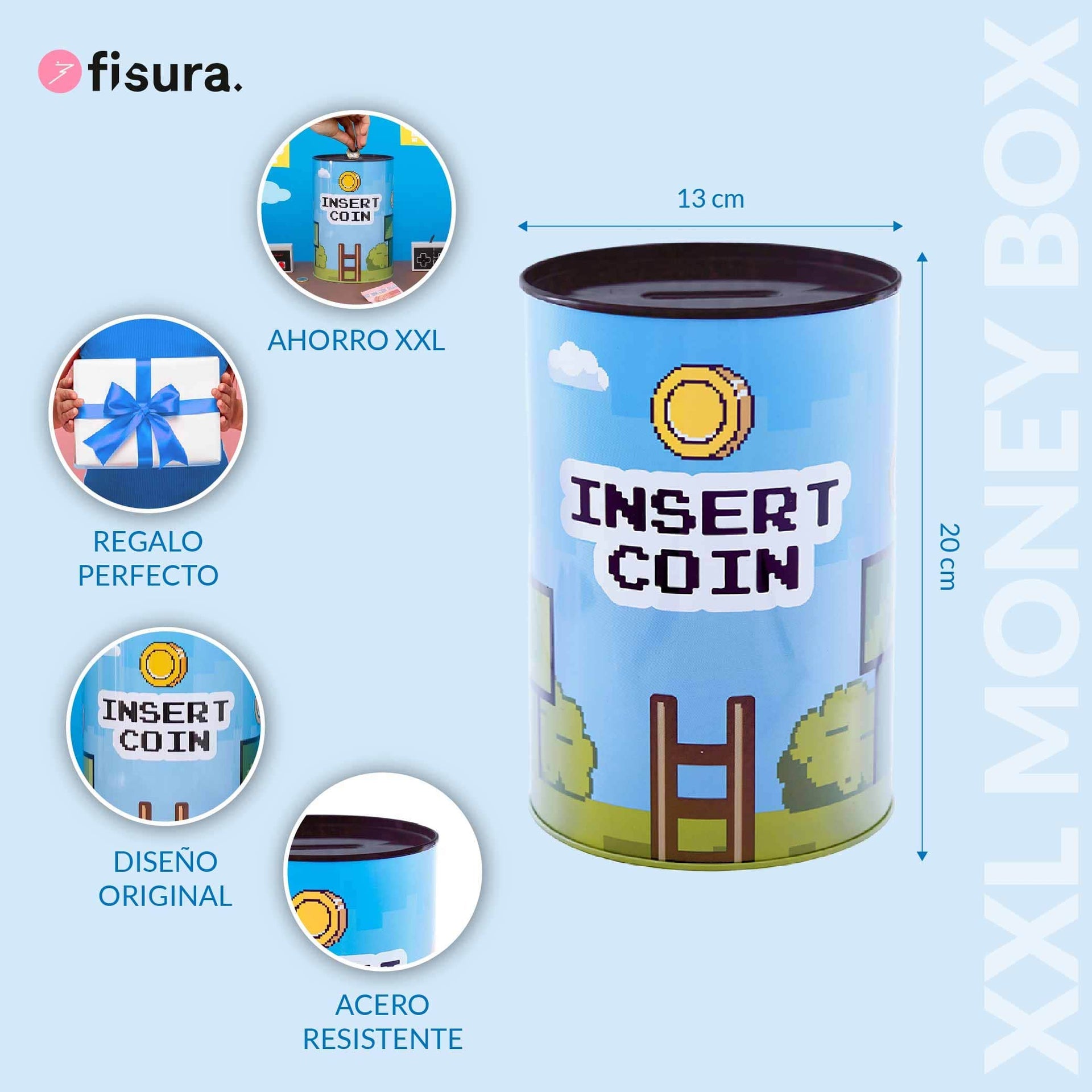 Tirelire « Insert coin » XXL – Fisura – vue 2
