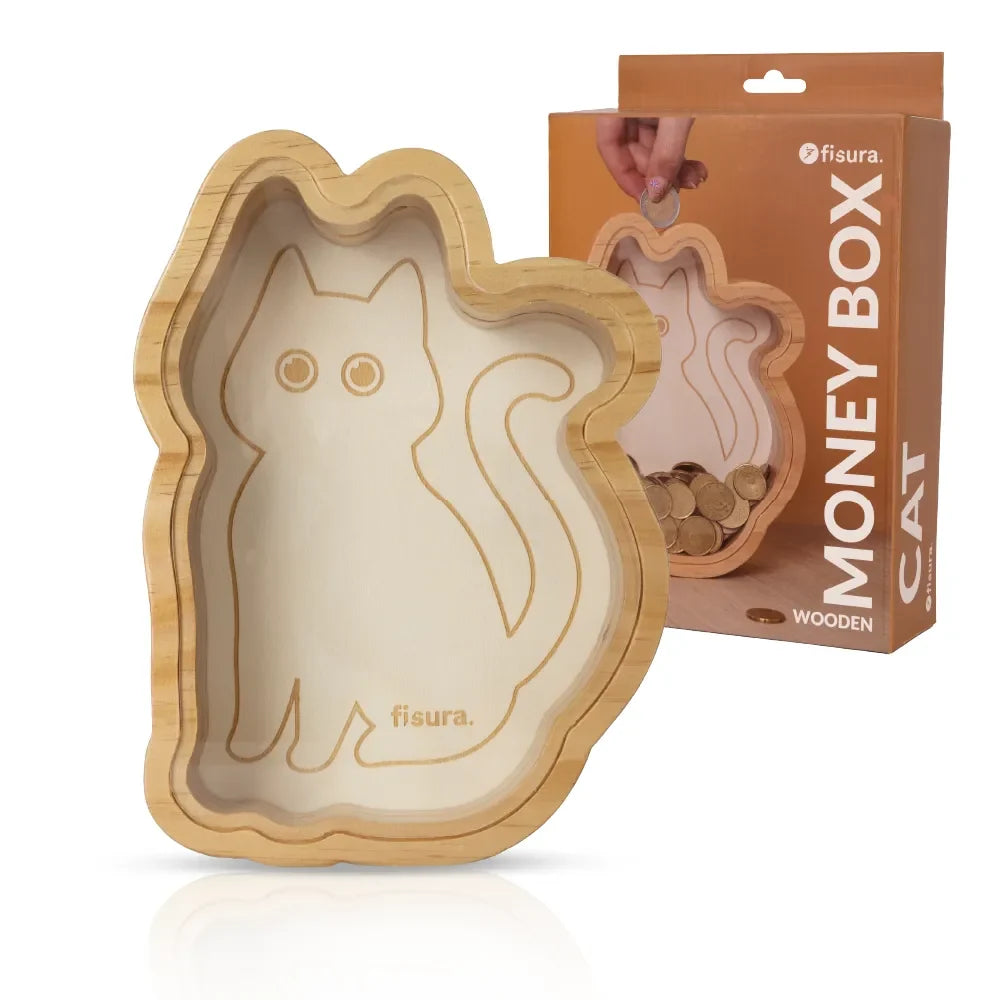 Tirelire en Bois Chat – Fisura