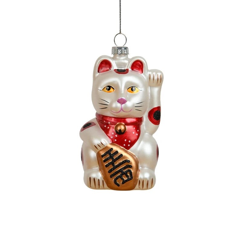 Oggetto regalo di design – Boule de Noël Chat Chanceux Blanc - le Chat Chanceux