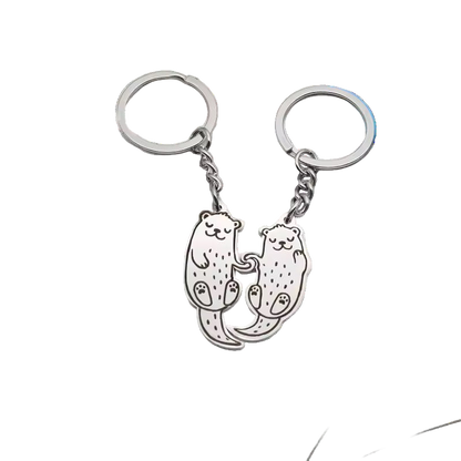 Porte clés Couple de Loutres