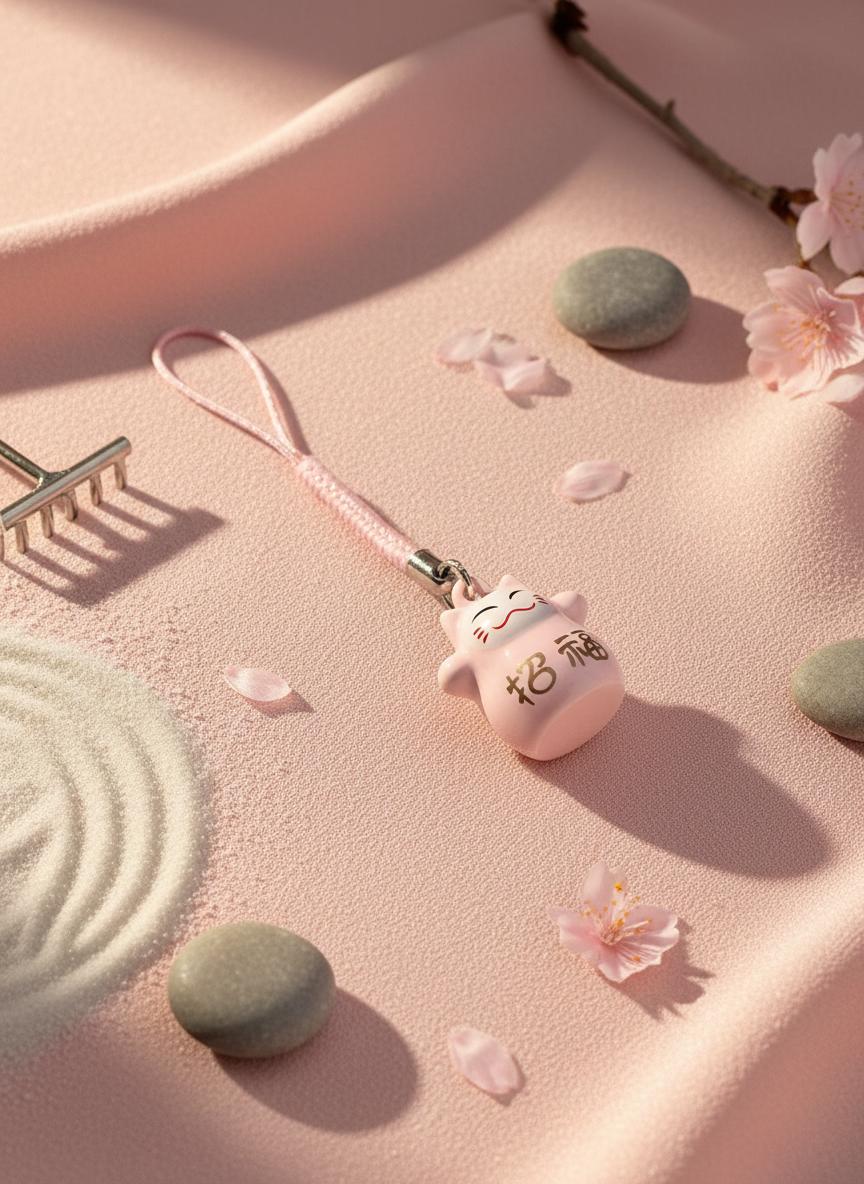 Daruma Glückskatze Tinker Bell Schlüsselanhänger