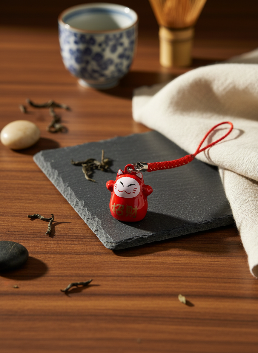 Porte clés Clochette Chat Chanceux Daruma | Objetos de diseño y regalos originales