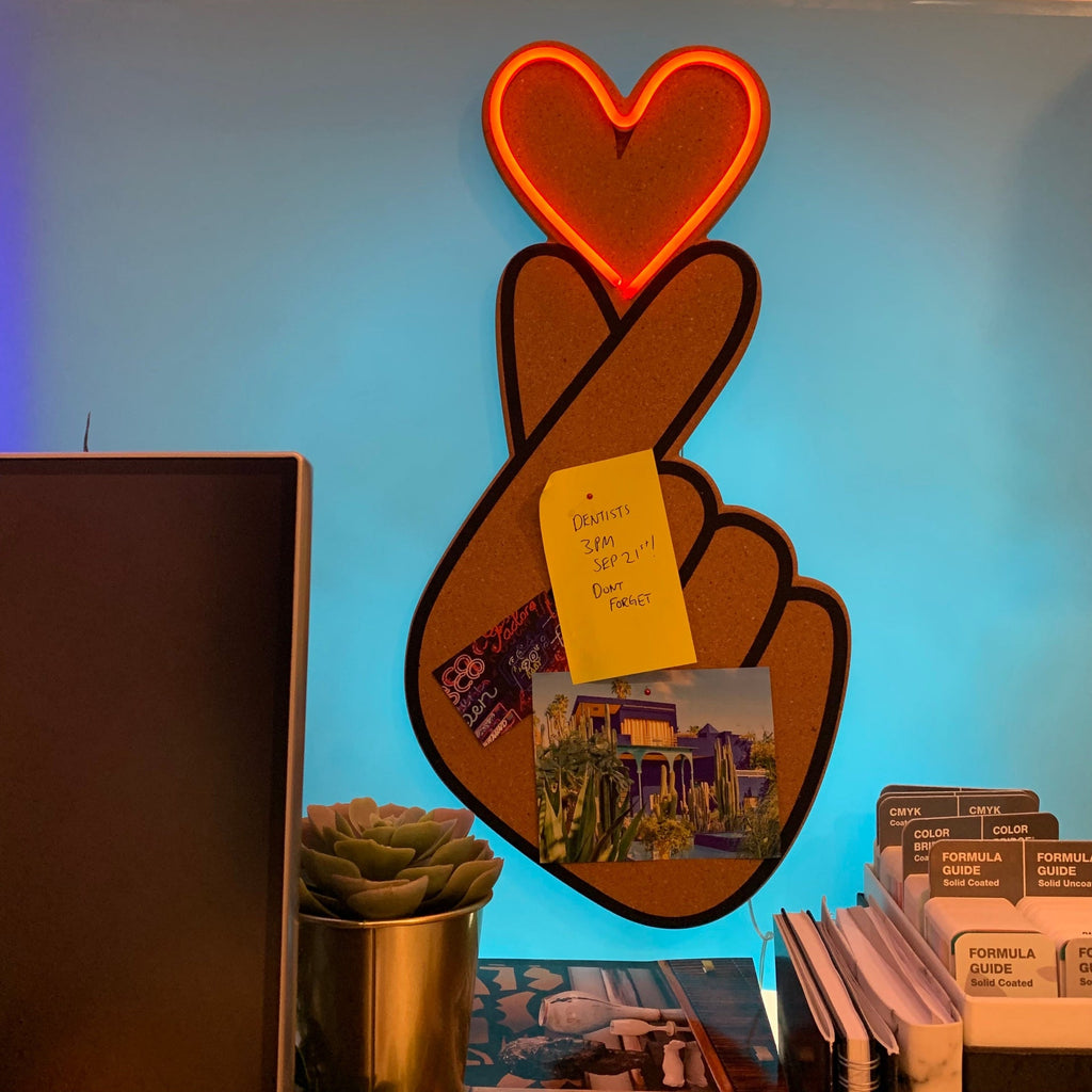 Korktafel mit LED - Fingerherz