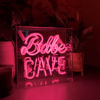 'Babe Cave' Glass Neon Sign