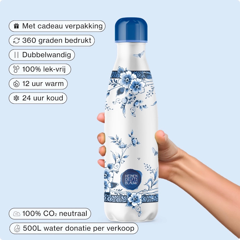 IZY Bottle - Delfts Blau - Fayence - 500ml