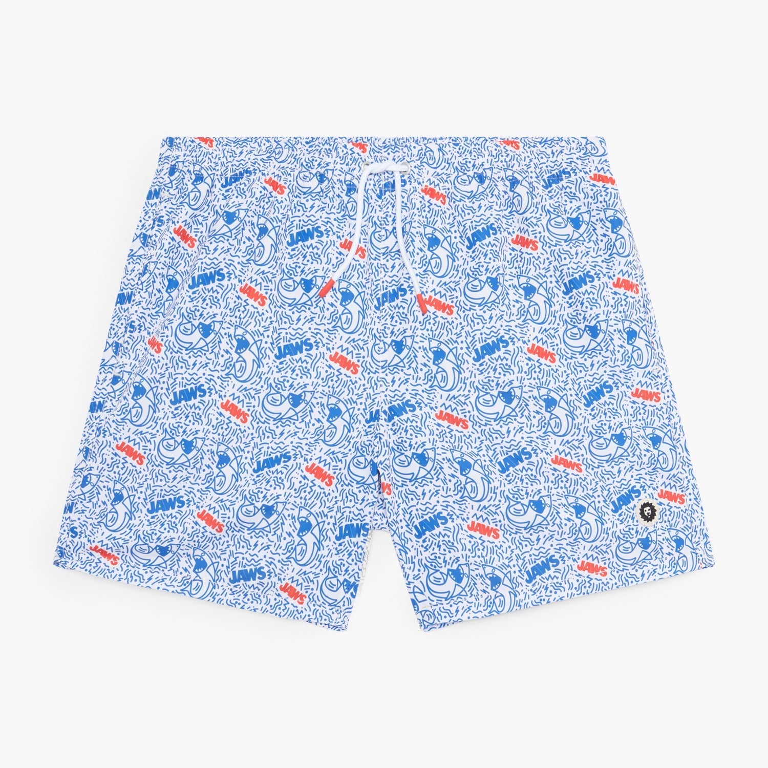 Jaws Swim Shorts - White Blue