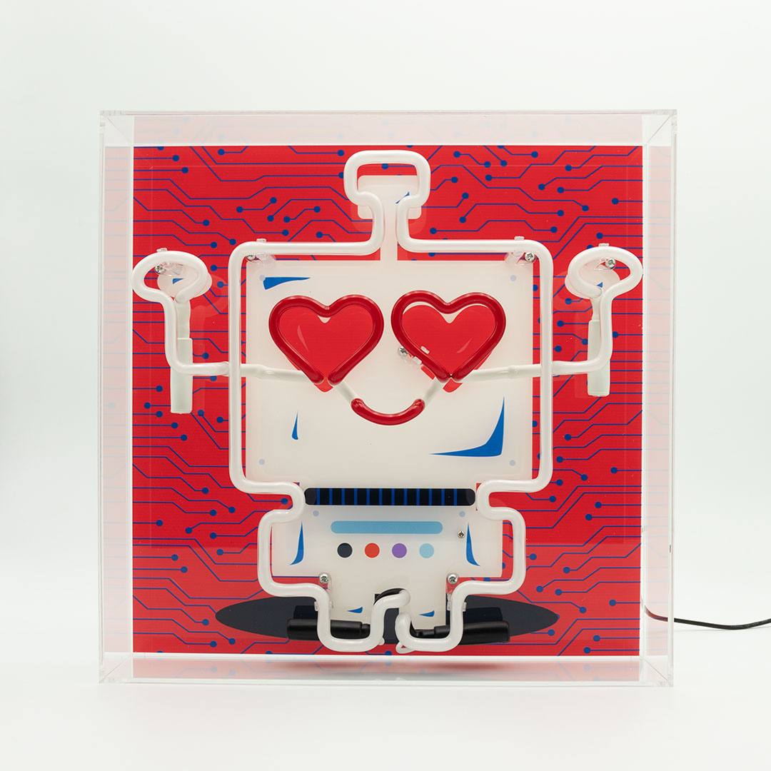 Robot Grand panneau en verre pour boîte de néon