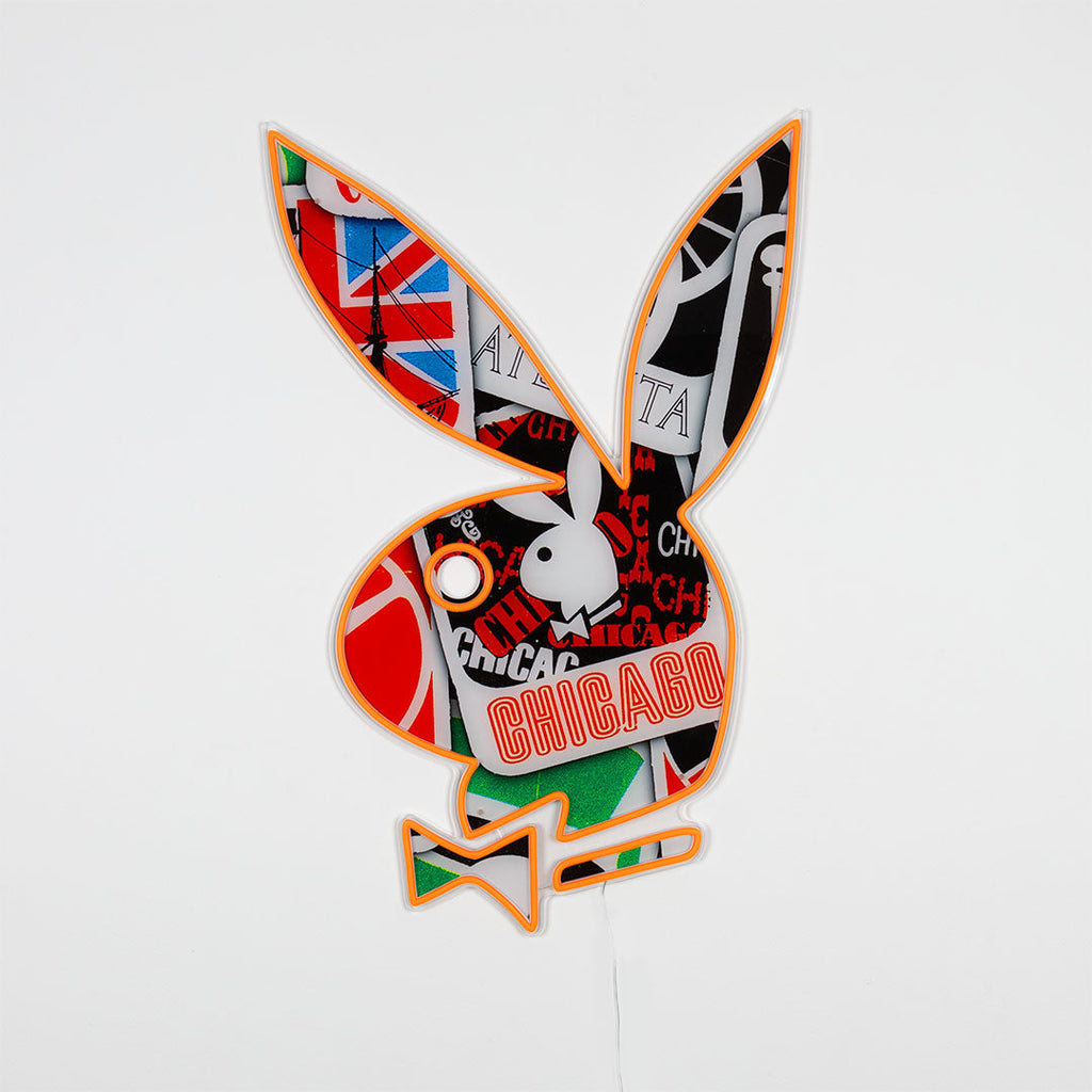 Playboy X Locomocean - Collage Playboy Bunny LED-Neon-Wandleuchte