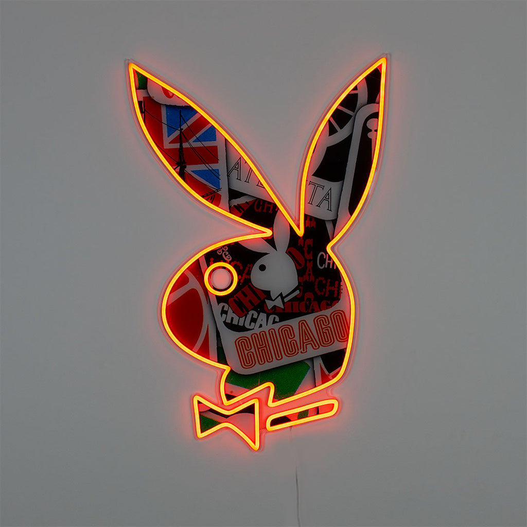 Playboy X Locomocean - Collage Playboy Bunny LED-Neon-Wandleuchte