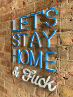 Regalo de diseño – led wall neon lets stay home and f ck blue 