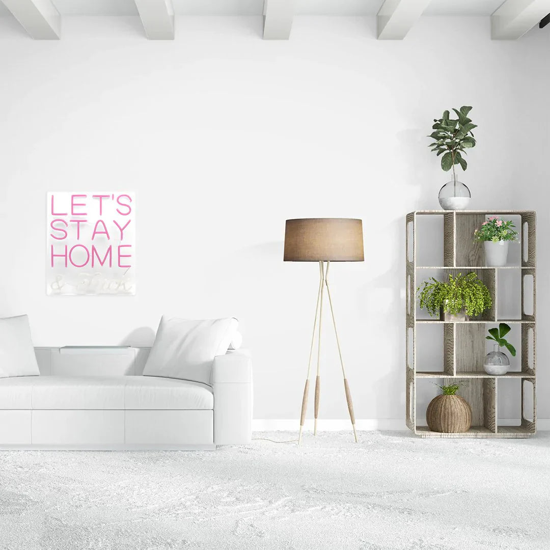 Regalo de diseño – led wall neon lets stay home and f ck pink 