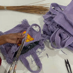 Sac à main textile violet Cell – Oli&Carol x Peter Halley – vue produit 5