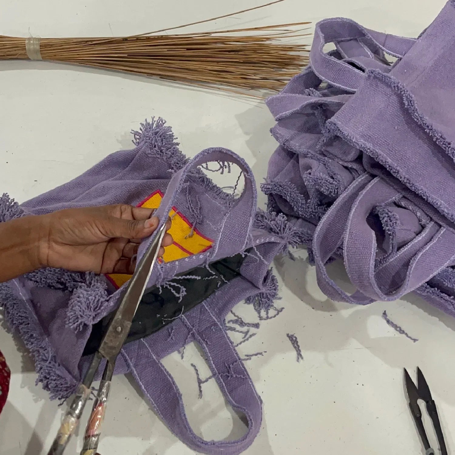 Sac à main textile violet Cell – Oli&Carol x Peter Halley – vue produit 5