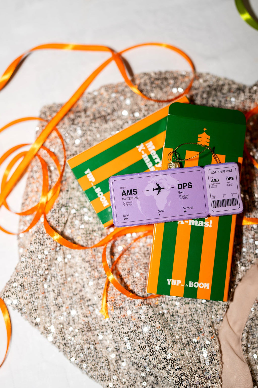 Boule de Noël Boardingpass Amsterdam - Bali