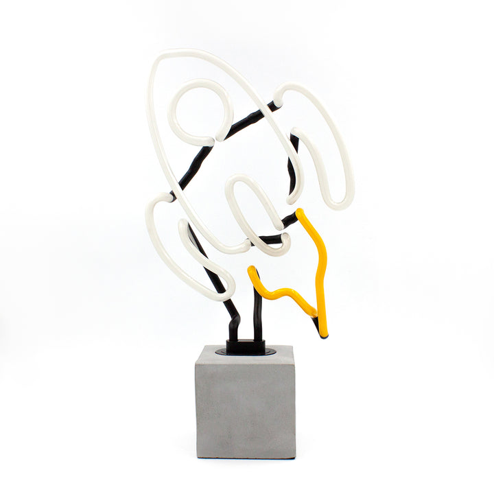 Regalo de diseño – neon concrete base rocket 
