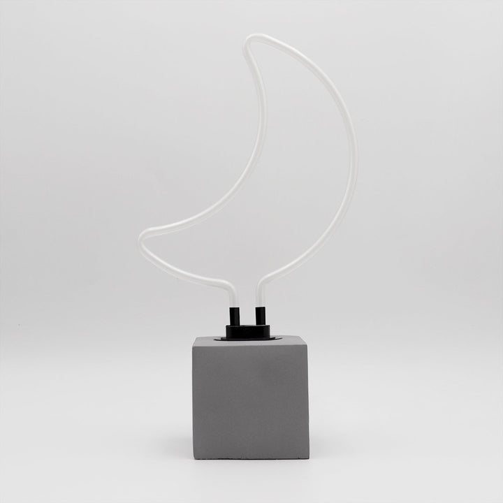Regalo de diseño – neon concrete base moon 