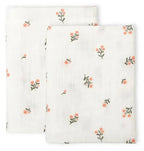 Lot de 2 langes en coton bio - Petites Fleurs – A Little Lovely Company