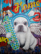 'Liberty Dog' Wall Artwork with LED Neon - STANDARD
