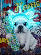 'Liberty Dog' Wall Artwork with LED Neon - STANDARD – Locomocean