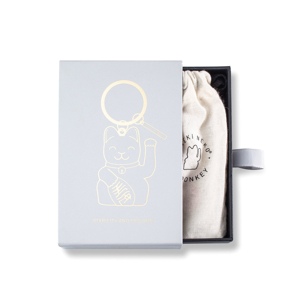 porte cles chat chanceux gris donkey 