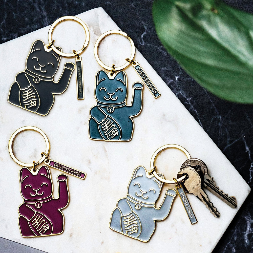 Regalo de diseño – porte cles chat chanceux noir donkey 