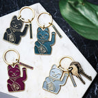 Regalo de diseño – porte cles chat chanceux noir donkey 