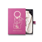 Design-lahja – porte cles chat chanceux violet donkey 