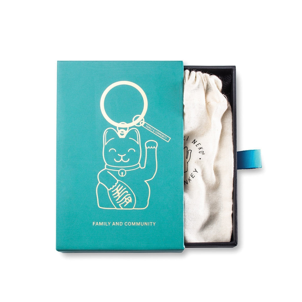 Design-lahja – porte cles chat chanceux vert donkey 