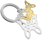 Porte Clés Papillon Doré