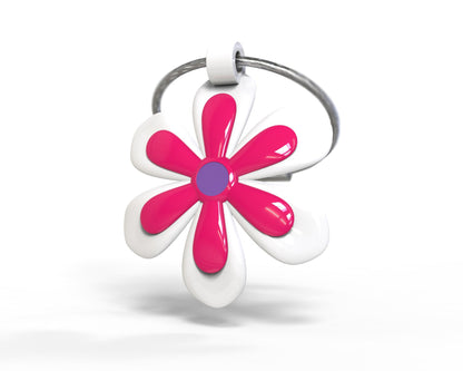 Porte clés Fleur Rose