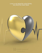 porte cles duo de coeur or et noir metalmorphose