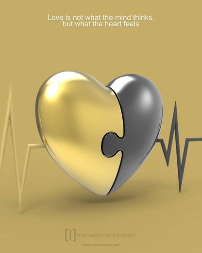 porte cles duo de coeur or et noir metalmorphose