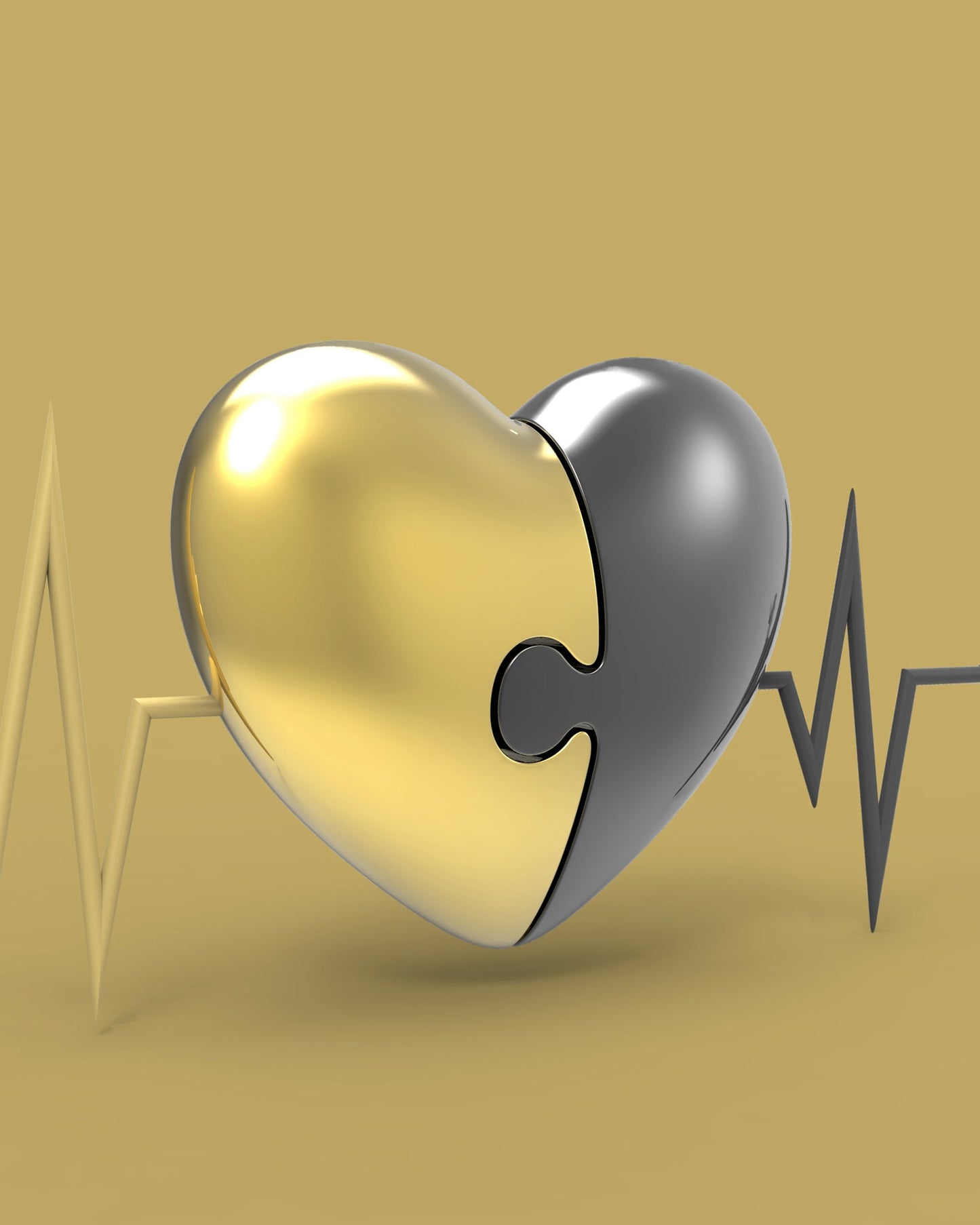 porte cles duo de coeur or et noir metalmorphose