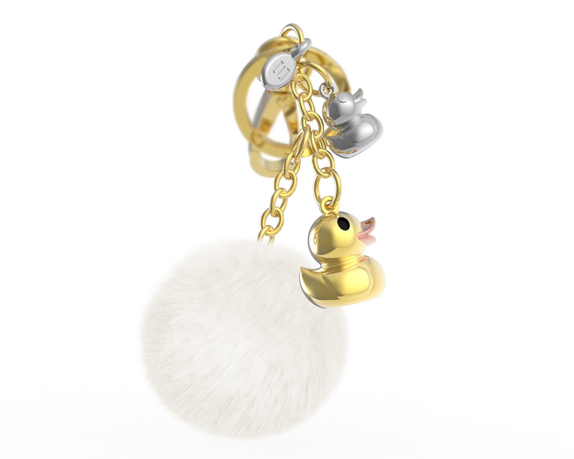 Bijou de Sac Canard Doré Pompon