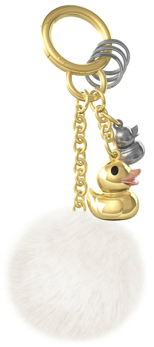 Designcadeau – Bijou de Sac Canard Doré Pompon Meta[l]morphose - Canard de Bain