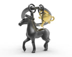 Porte Clés Cheval de Course Noir