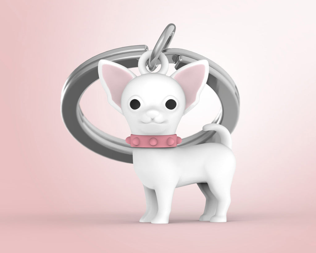 Porte clés Chihuahua Blanc Meta[l]morphose