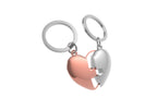 Couple heart key ring