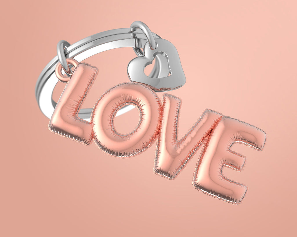 Porte clés Love Ballon Gonflable Rose Meta[l]morphose