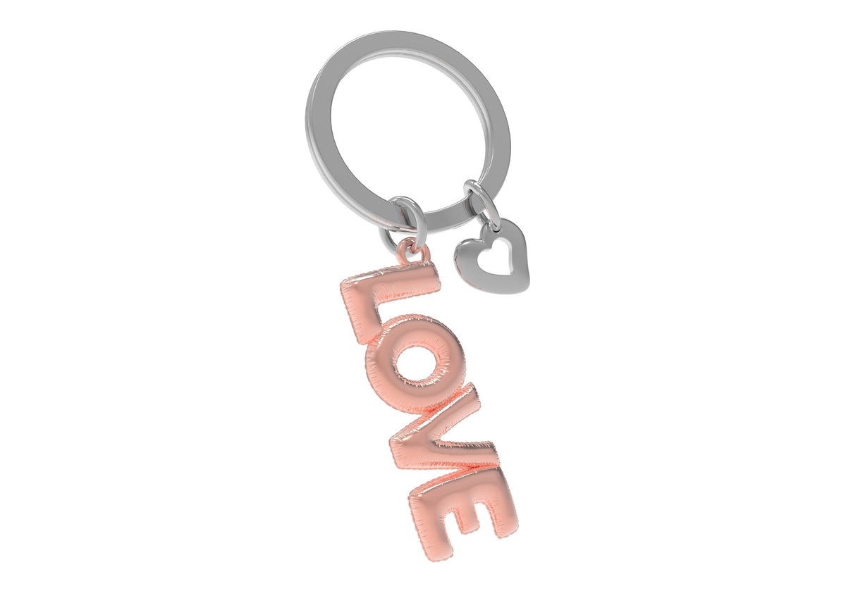 Porte Clés Love Ballon Gonflable Rose
