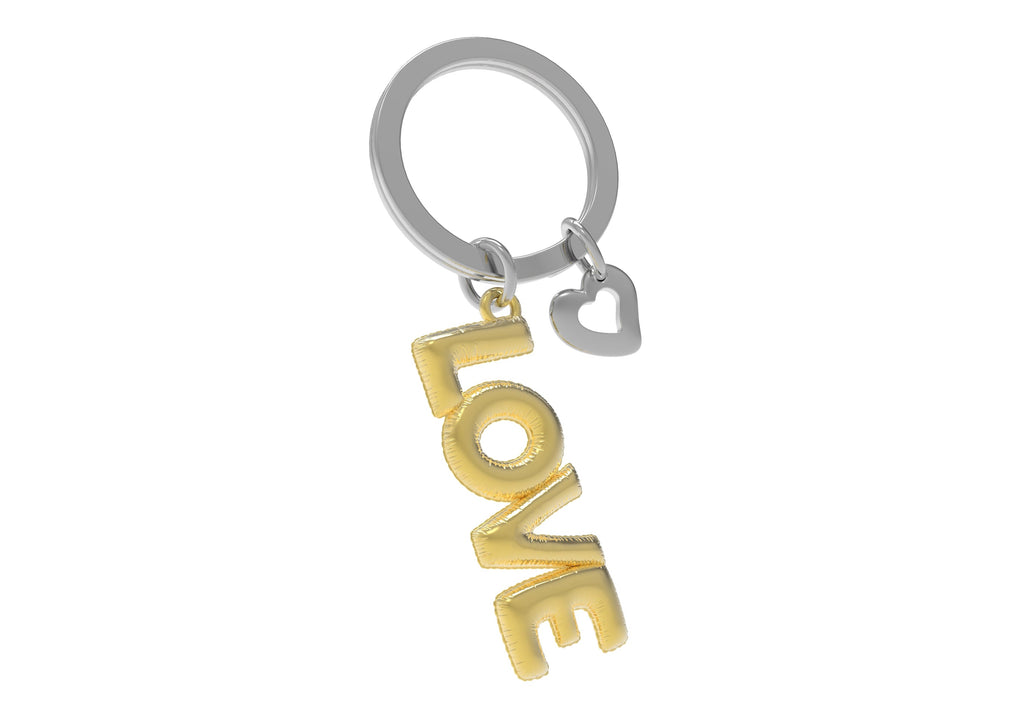 Porte Clés Love Ballon Gonflable Doré