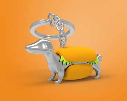 Porte clés Chien Hot Dog Meta[l]morphose | Boutique d'objets cadeaux designs 