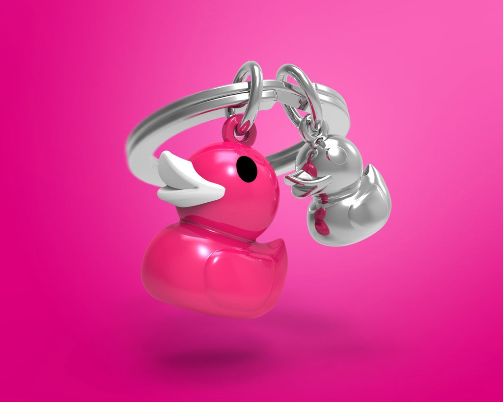 Fuchsia Rosa Ente Schlüsselanhänger