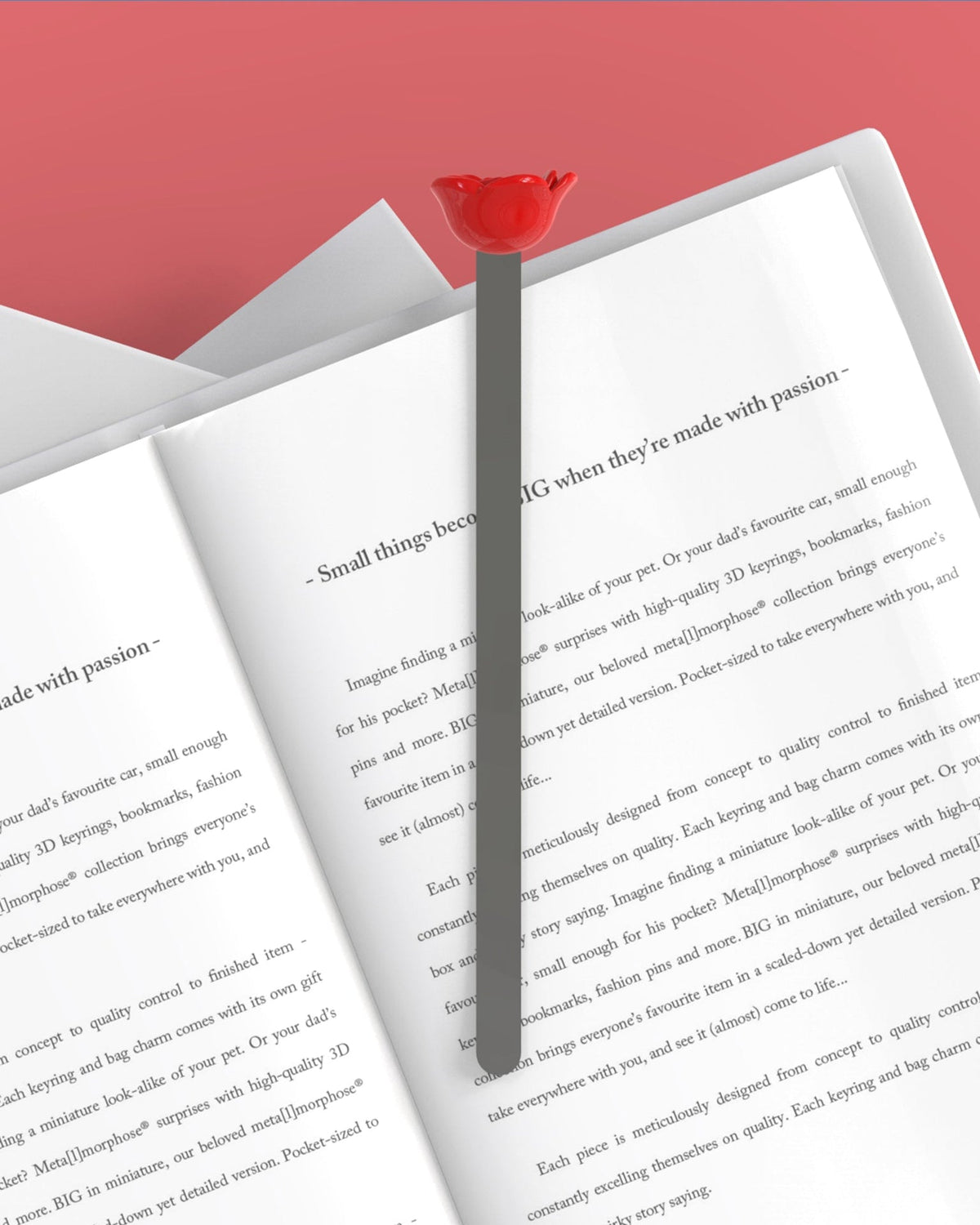 Marque Page Rose Rouge